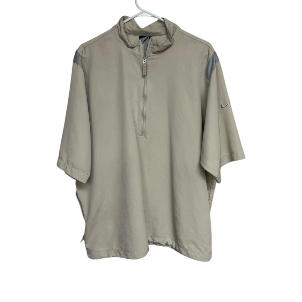 Nike Light Tan Half-Zip Golf Windbreaker Short Sleeve Shirt, XL